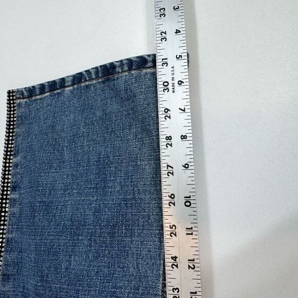 VTG Express Jeans Womens 6 Flare Y2K Low Rise Rhinestone Glam Streetwear - Picture 4 of 9